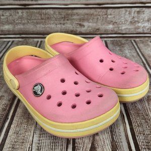 CROCS CROCBAND Youth Kids Girls C10-11 10 11 Pink Clog Sandal Shoe Waterproof